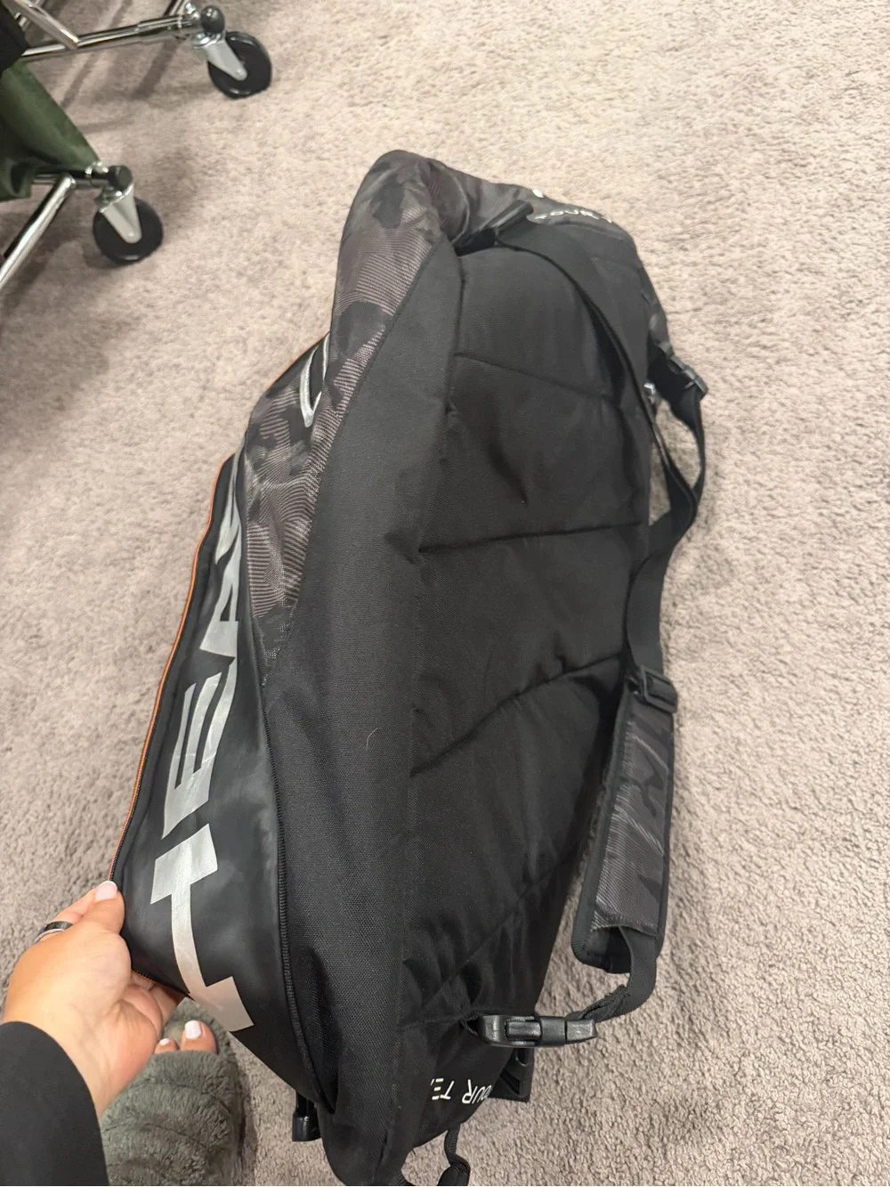 HEAD Black and Orange Men's Duffel Tennis Bag